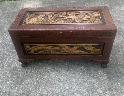 樟脑中国风木制箱子| eBay