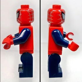 LEGO Spider-Man 3 Minifig Dark Blue w/Silver Webbing (spd028) & web string