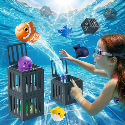 Pool Diving Toys for Kids, Underwater Swim Game Set with 6 Floating Sea Animals