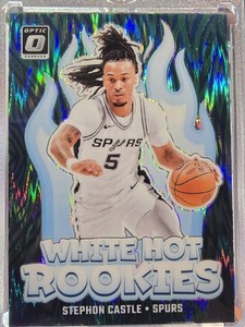 2024-25 Panini Donruss Optic White Hot Rookies 6 Stephon Castle Green Shock /149