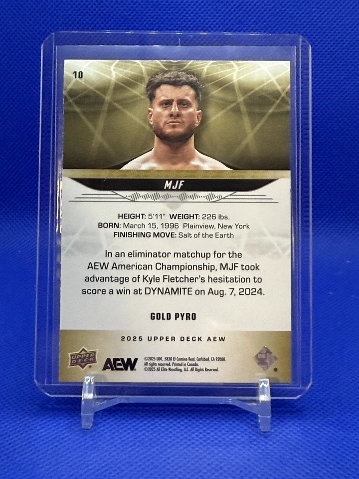 MJF 2025 Upper Deck AEW /35 Gold Pyro #10 - Image 2 of 2