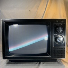 Vtg Rca Gaming Tv Television 13 in Colortrak 1980s Black And Silver Tested
