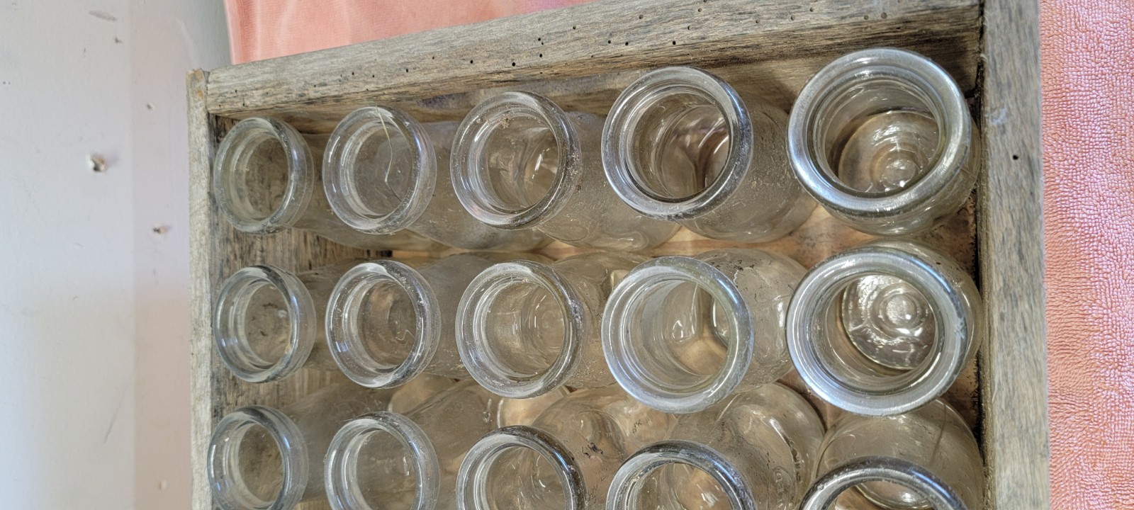 Vintage Glass Milk Bottle Half Pint Sealed Liquid Embossed Large Circle Lot 