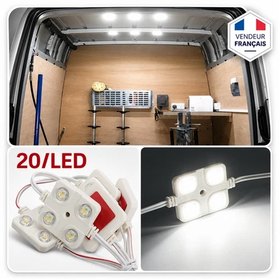 module autocollant à led éclairage blanc pour camion utilitaire et remorque 12V - Photo 1/4
