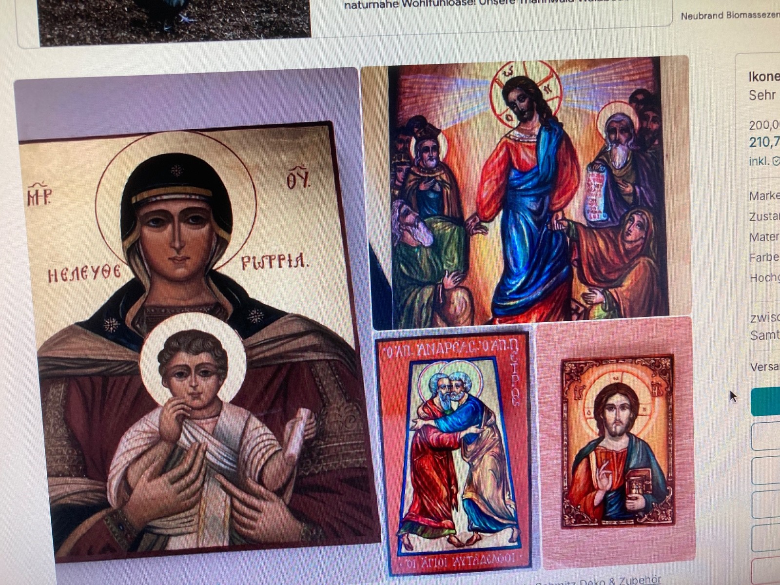 Handgearbeitete Ikonen auf Holz - Romine