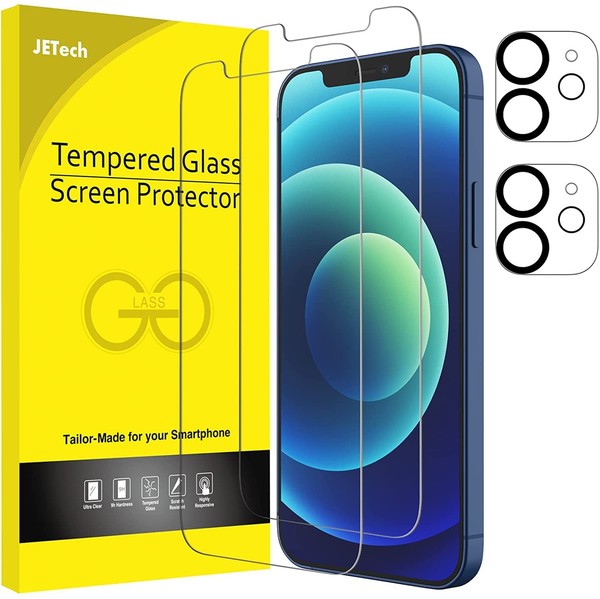 Iphone 12 Schutzfolie GehäRtetes Glas Mit Kameraschutz 2+2 StüCk JETech 6,1 Zoll-image
