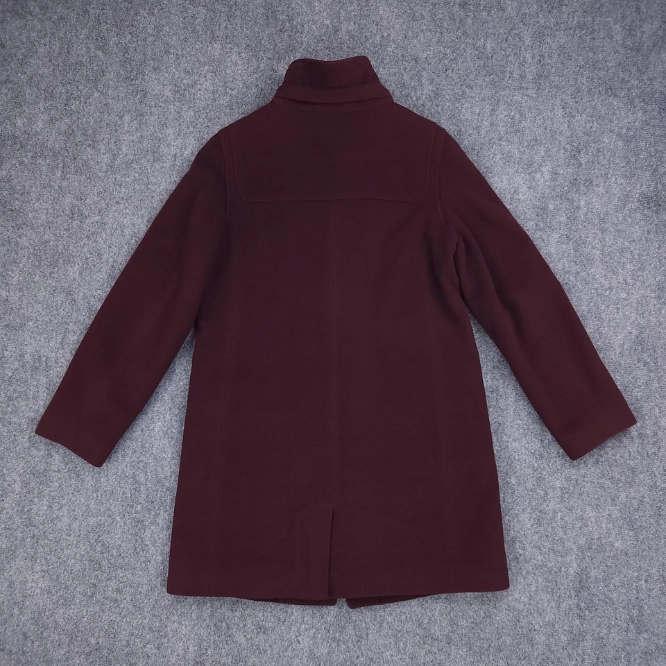 LL Bean 女式小号勃艮第羊毛细丝衬里立领全拉链 — 第 2/4 张图片