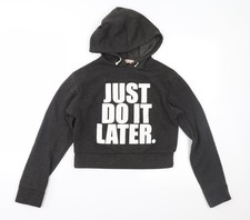 Womens UK Size S Style PLUS Grey Pullover Hoodie