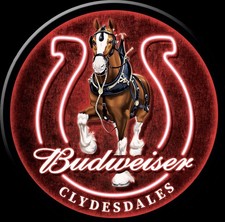 Budweiser Clydesdales On a Round 3” Diameter Fridge Magnet.