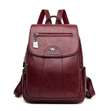 Anti-theft Leather Backpack Women Vintage Shoulder Bag Ladies High Capacity - UK