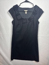 J.Crew Black Ruffle Neck Wool Dress Size 4 Made In China