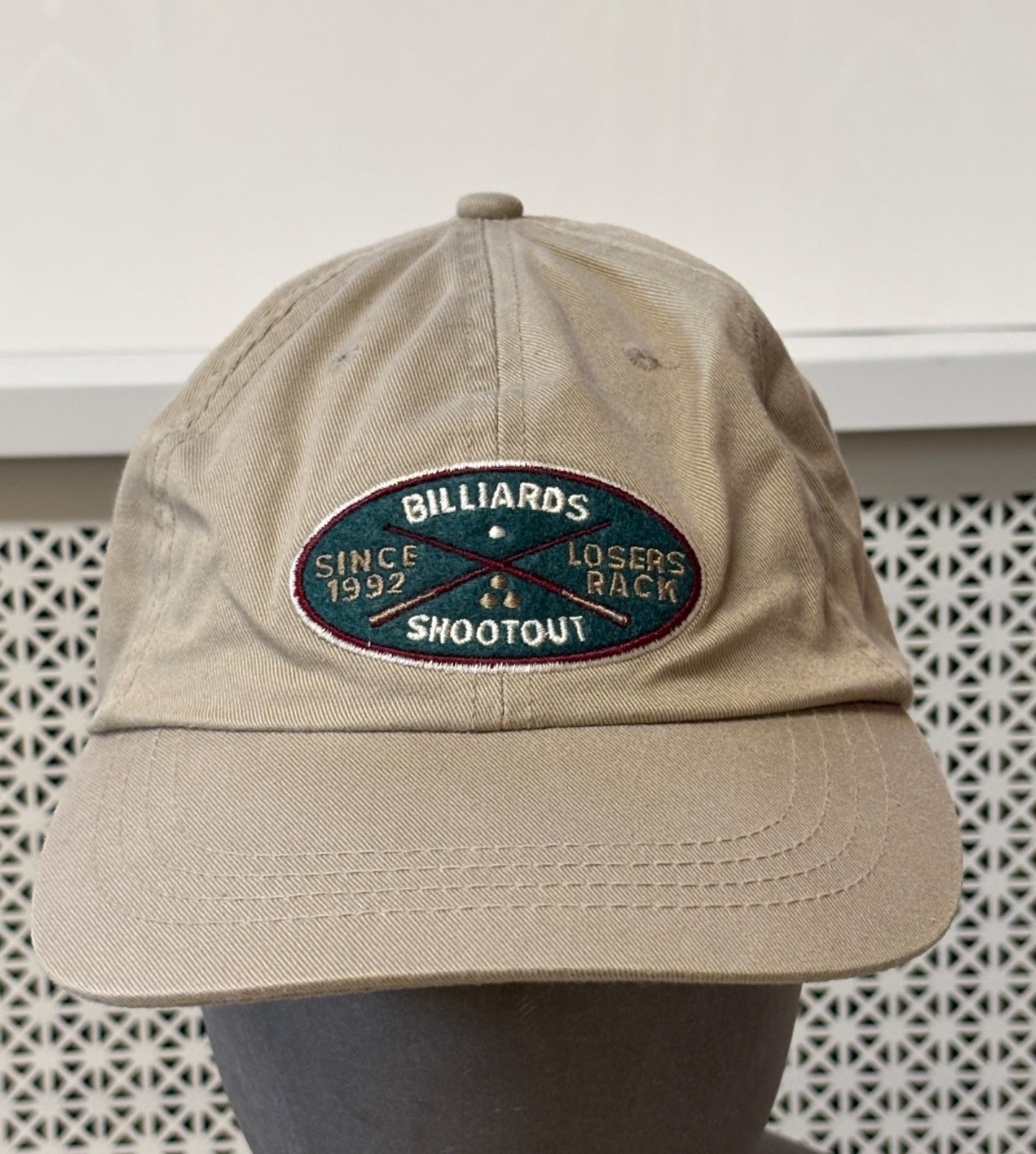 Vtg Billiards Adjustable Strap Back Baseball Cap … - image 1