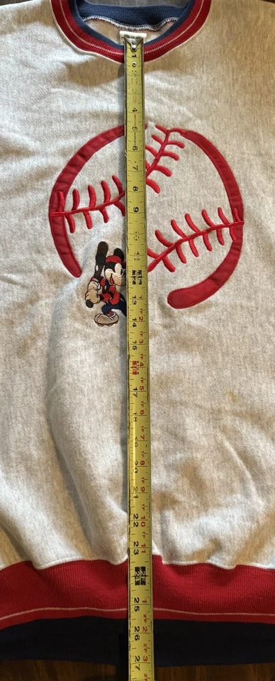 Sudadera Vintage Catálogo Disney XL Mickey Béisbol Años 90 Y2K Gris Deportes EE. UU. Foto 4 de 4