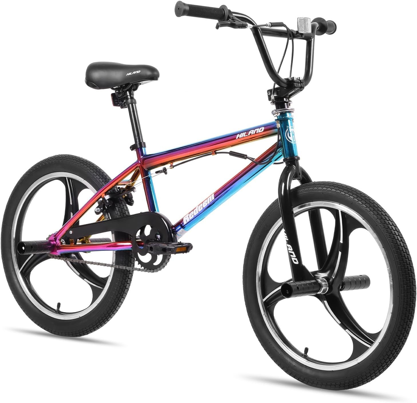 Hiland 20" Kids BMX Bike for Ages 5-12, Freestyle with 360 Rotor & Pegs