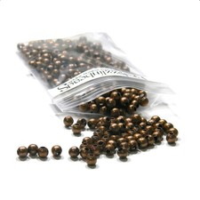 500 Antique Copper Finished Steel Metal Round Spacer Accent Beads 4mm 