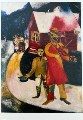 #ad Fiddler on the Roof Marc Chagall#x27;s The Violinist 1911 Art Postcard new $3.90