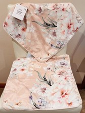 New 2 x Primark Cushion Covers 43 x 43 cm  Peach Pink Velvet BNWT