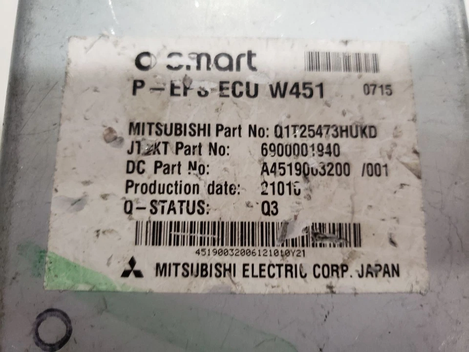 Módulo de control de dirección asistida - Smart Fortwo 2013 convertible gasolina - 08-16 OEM Foto 2 de 4