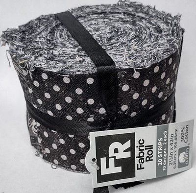 NEW Jo-Ann Quilting Cotton Fabric Roll - 20 2.5'' x 42'' Strips - Black Blender