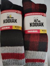 Kodiak Thermal Wool Blend Crew Socks 3 Pack Mens Shoe Size 7-12. Two Packs