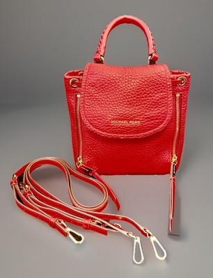 MICHAEL KORS ViV Extra-small Pebbled Leather Red Backpack 