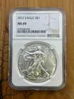 2017 NGC MS69 American 1oz Silver Eagle $1  .999