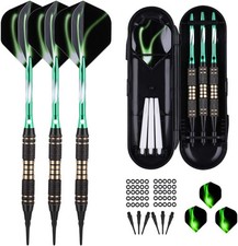 18g Soft Tip Darts Set with Case Brass Barrel and Accessories for Accuracy