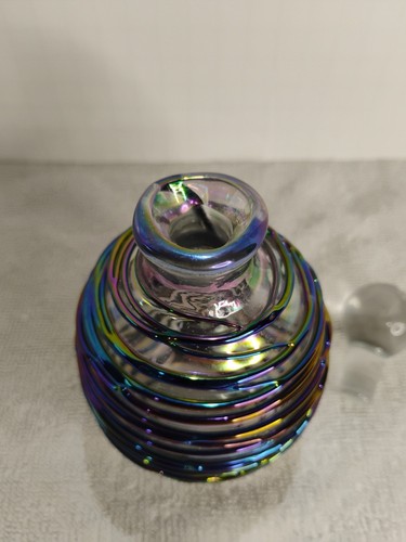 Vintage Kunst Glas Parfüm Flakon 5" hoch - Karneval Glas Stil - schön - Bild 7 von 10