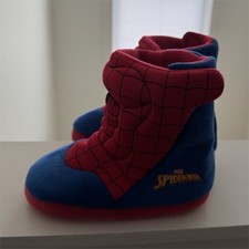 Marvel Spider-Man Unisex Kids Bootie Slipper Red/Blue Slip-On US 11/12