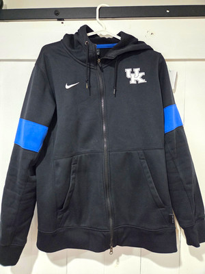 Nike Dri-FIT Kentucky Wildcats UK Logo Full Zip Hooded Jacket Black/Blue M