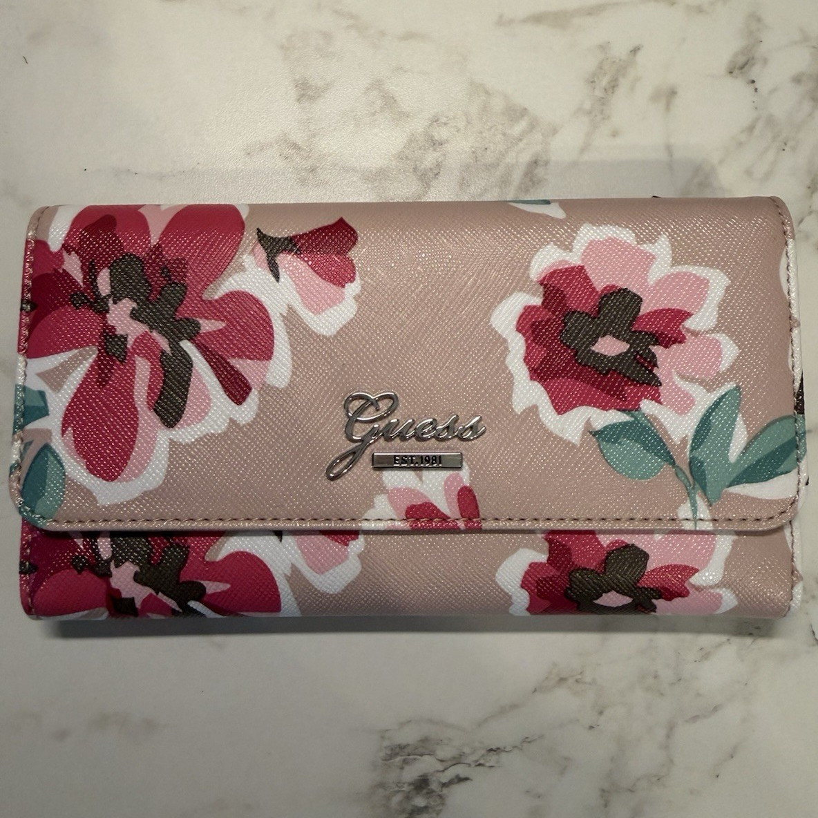 GUESS Pink Floral Wallet