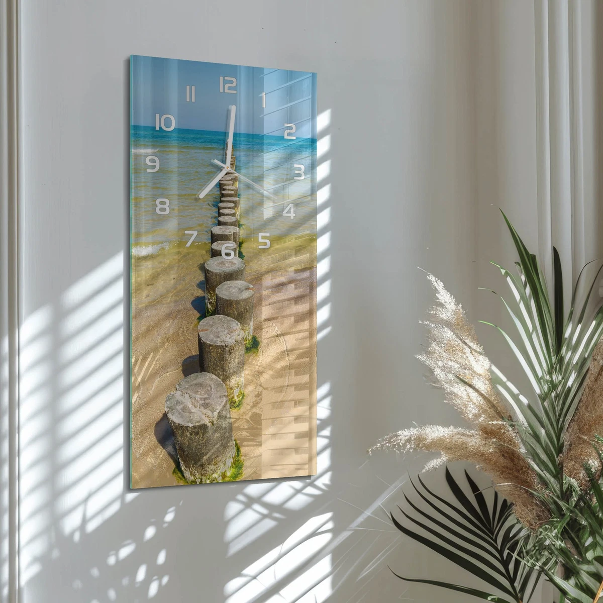 Reloj de Pared Rectangular Vertical de Diseño Premium Rompeolas 30x60 cm