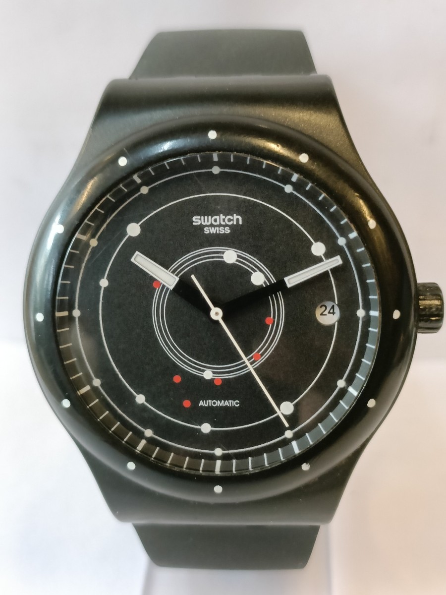 SWATCH AUTOMATIC 19 JEWELS BLACK DIAL SWISS MEN'S WORKING