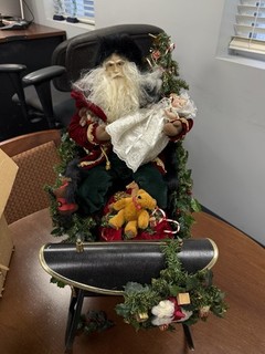 Lynn Haney 2118 Santa With Sleigh And Toys / Signed / 1989