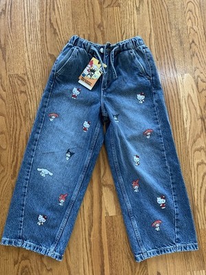 NWT Hello Kitty & Friends Barrel Sanrio Girls Jeans from Zara Size  6-7