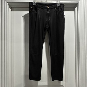 Pantalon simili cuir 7/8ème large noir femme | La Halle