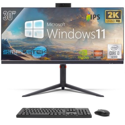 All in One 30'' Gaming 2K i3 RAM 16GB SSD 480GB Windows 11 Pro AIO Computer PC