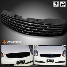 Fits 2003-2007 Infiniti G35 2dr Coupe Black Front Bumper Hood Grille 1pc 03-07