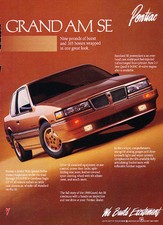 1986 Pontiac Grand Am Se - Excitement - Classic Vintage Advertisement Ad D59 1986 Pontiac Grand Am Se - Excitement - Classic Vintage Advertisement Ad D59
