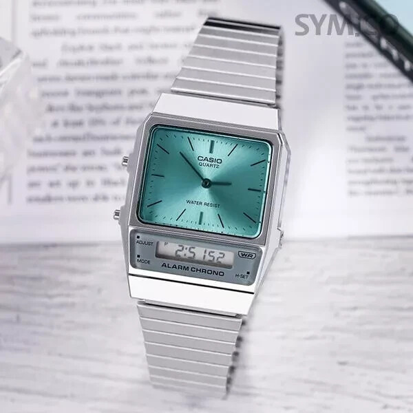 Casio Vintage Series Silver Blue Retro Teal Digital Classic Watch