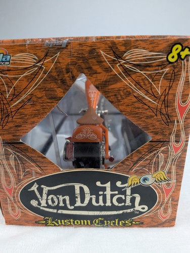Jada Toys Von Dutch Kustom Cycles CRUEL WORLD 100% DIE-CAST ORANGE 1/10 Scale - Picture 3 of 23
