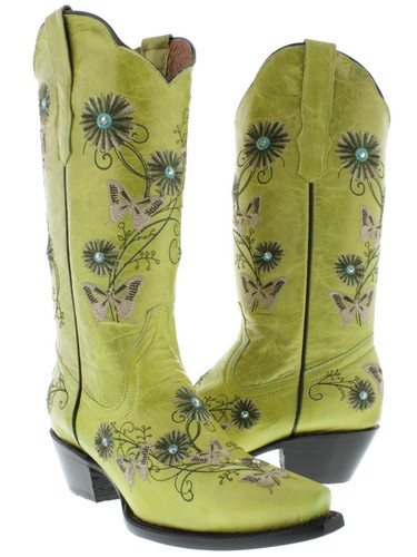 Womens Western Cowboy Boots Green 