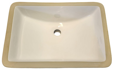 White Porcelain Undermount Lavatory Sink - Model U1611W - MR Direct