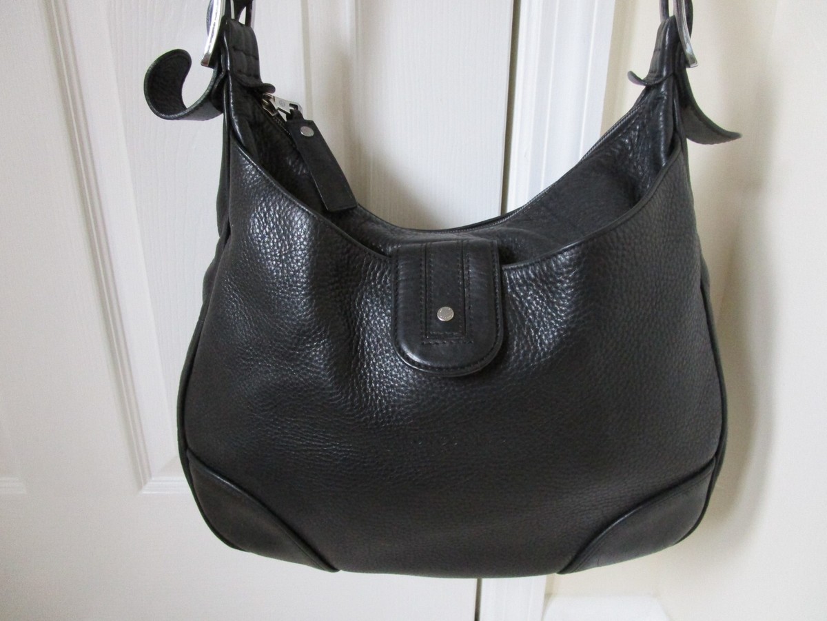VGUC Vintage Longchamp Black Pebbled Leather Backpack EUC Large Travel Work Bag Longchamp Black Leather Backpack main image 2