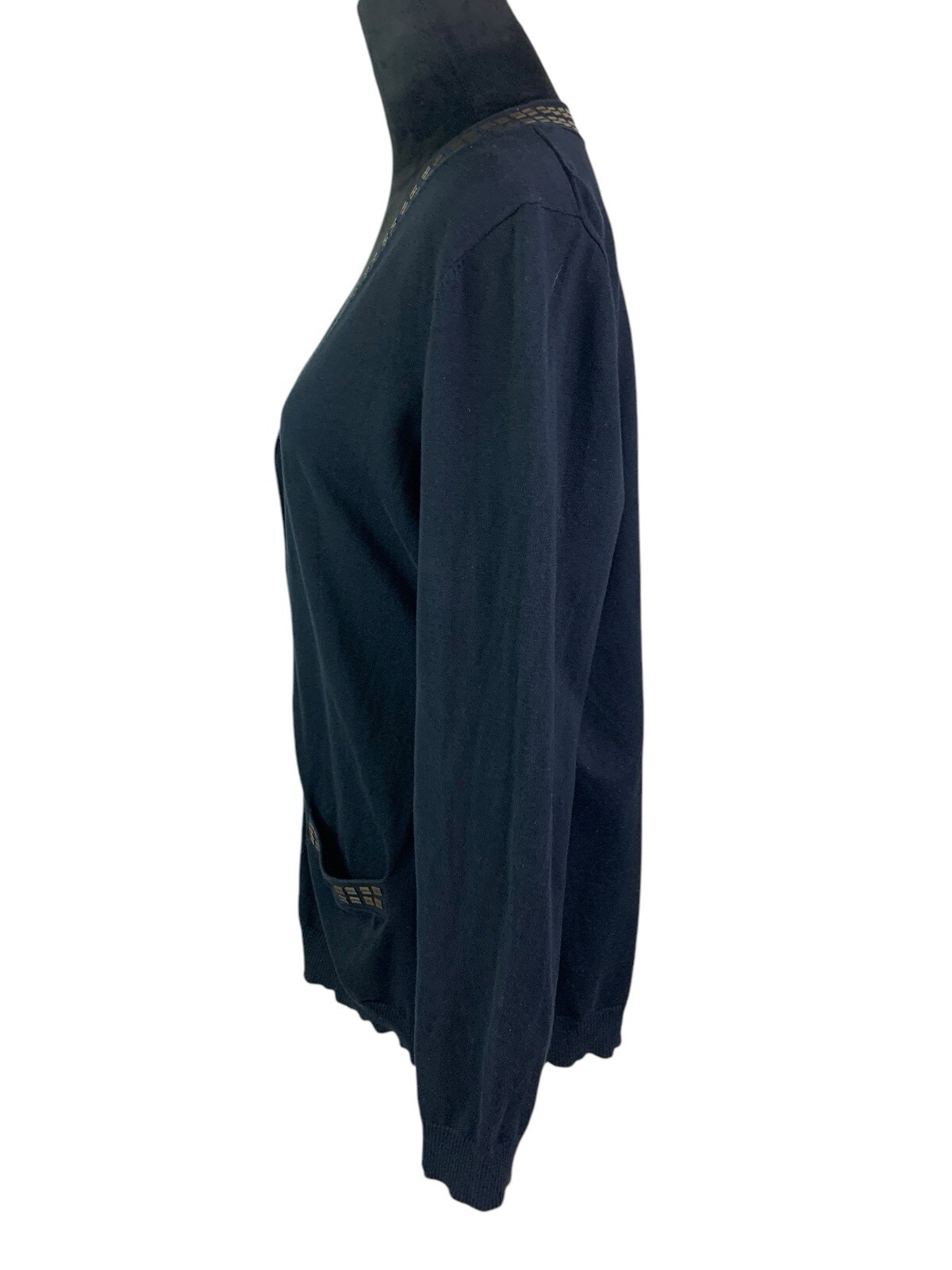 Pendleton Black Silk Blend Sequin V-Neck Cardigan… - image 3