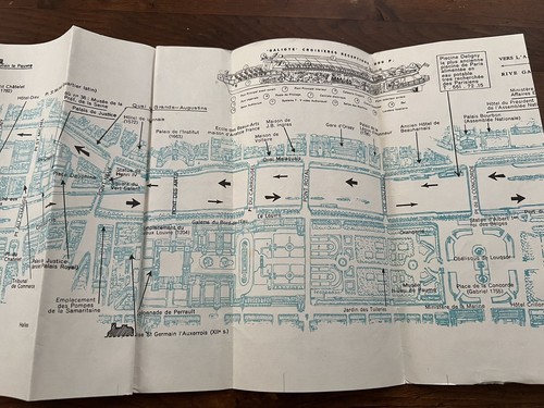 Folleto mapa de viaje vintage Bateaux Mouches paseos restaurantes recepciones - Imagen 8 de 14