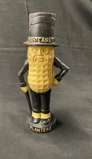 VINTAGE PLANTER'S PEANUTS CAST IRON BANK W/ ORIGINAL BOX. 11 AND 1/4" TALL