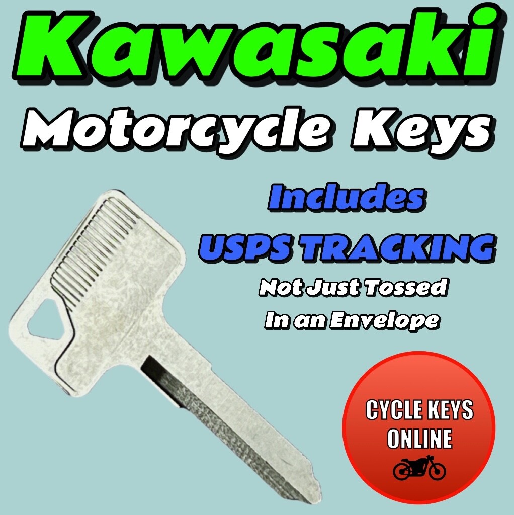 Kawasaki Motorcycle keys Cut to Code replacement key for codes
