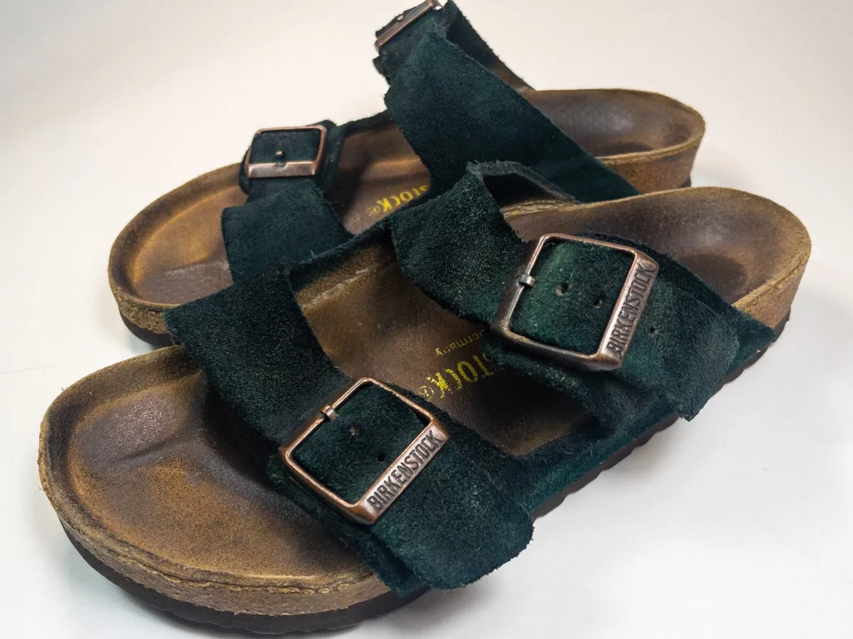 Birkenstock Womens Dark Forest Green Arizona Sandals Suede Leather 36/US 5.5 | eBay