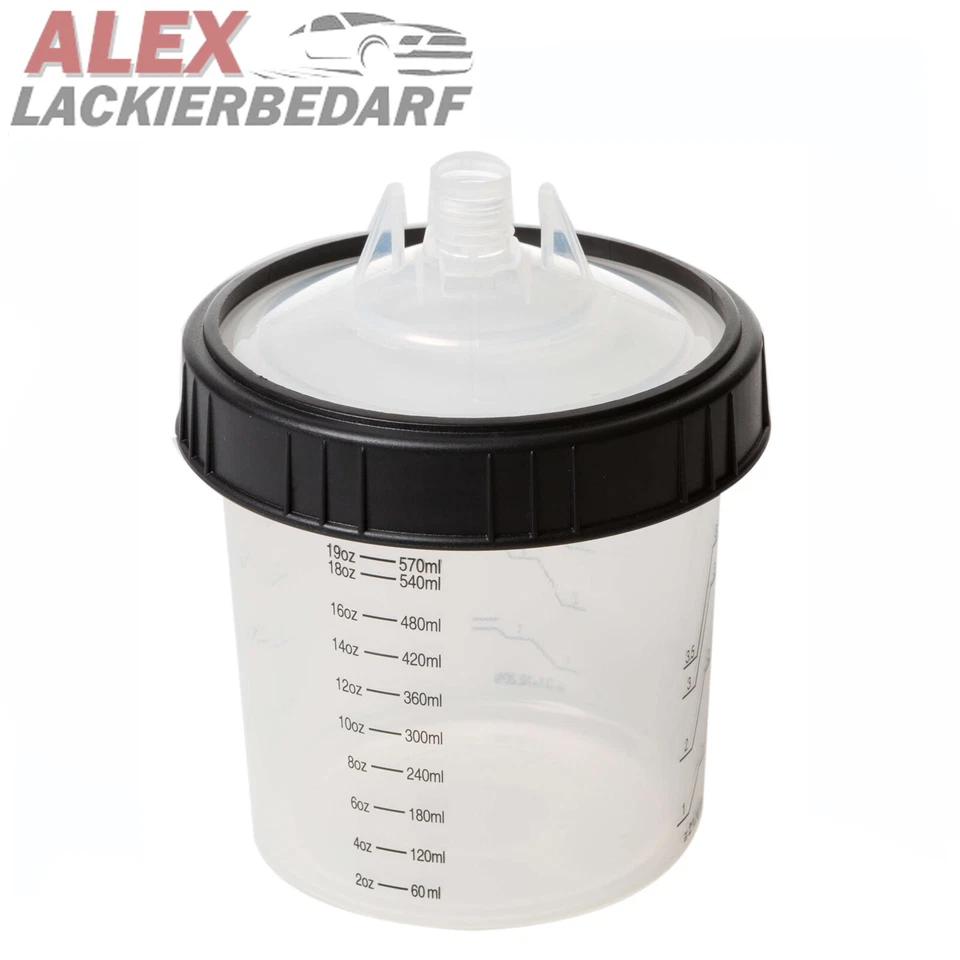 200x GERKO Becher Paint System Kit 125 µ 400ml Autolack Lackierpistole - Bild 3 von 4